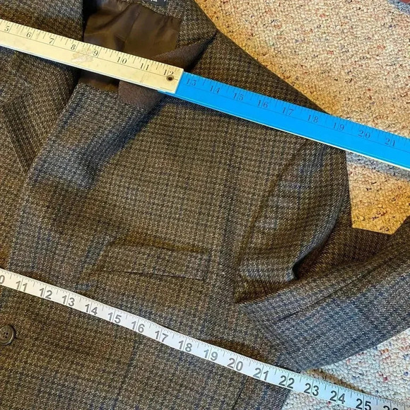 Zylos Gold George Machado Cashmere Wool Blend 3 Button Suit Blazer Mens 44R - Picture 3 of 9